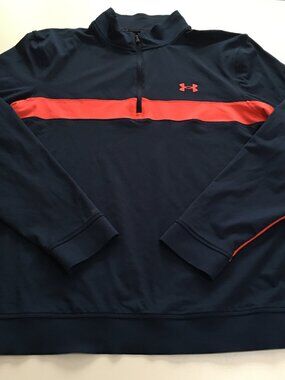 Under Armour Men's Storm 1/2 Zip Golf Shirt Large Blue Loose Pullover